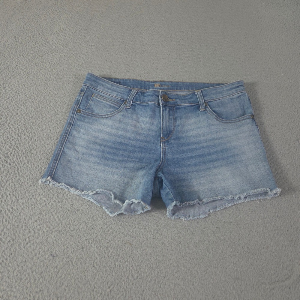 Kut from the Kloth Shorts Womens 8 Blue Gidget Cut-Off Fray Raw Hem Denim Jorts